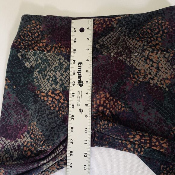 Soft Surroundings Legging Women M Purple Green Animal Print Pull On Boho Lounge - Picture 9 of 10